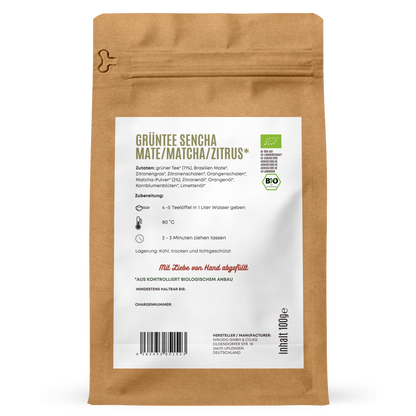 Grüntee Sencha Mate/Matcha/Zitrus