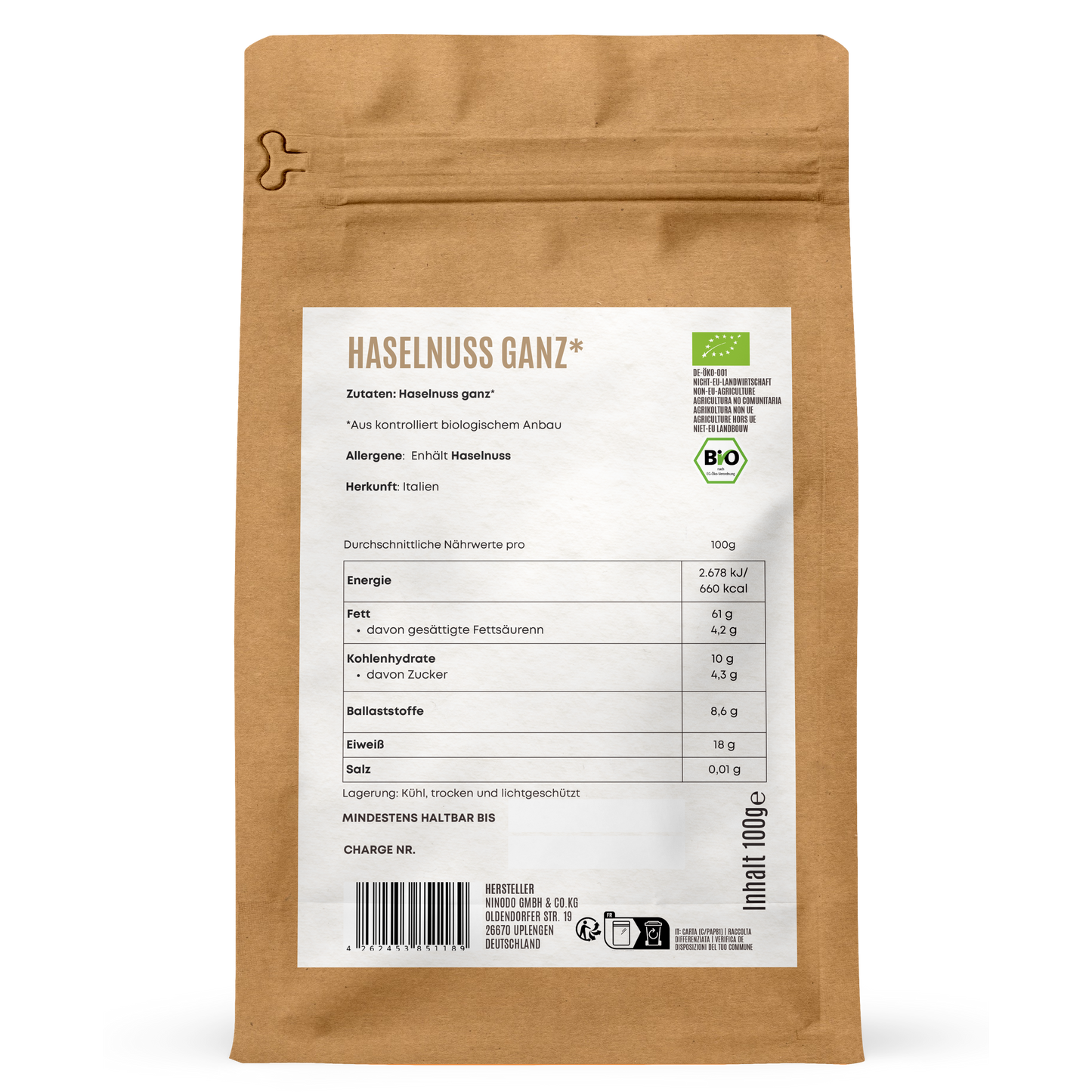 Bio Haselnuss ganz