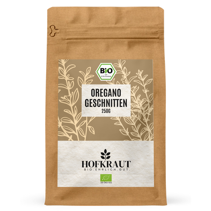 Hofkraut Bio Oregano geschnitten 250g in wiederverschließbarem Kraftbeutel