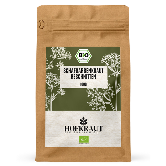 Hofkraut Bio Schafgarbenkraut geschnitten 100g in wiederverschließbarem Kraftbeutel