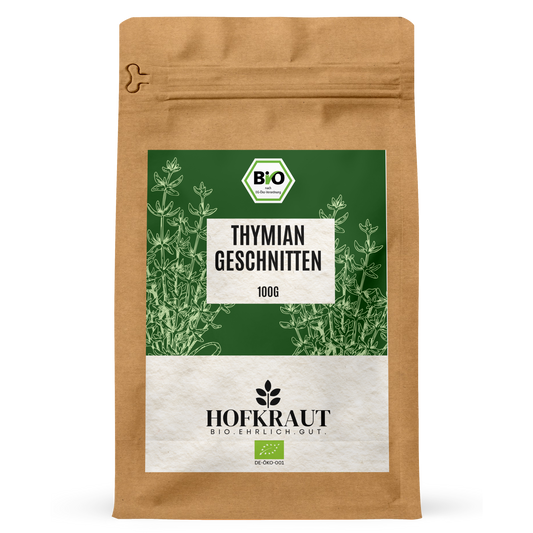 Hofkraut Bio Thymian geschnitten 100g in wiederverschließbarem Kraftbeutel