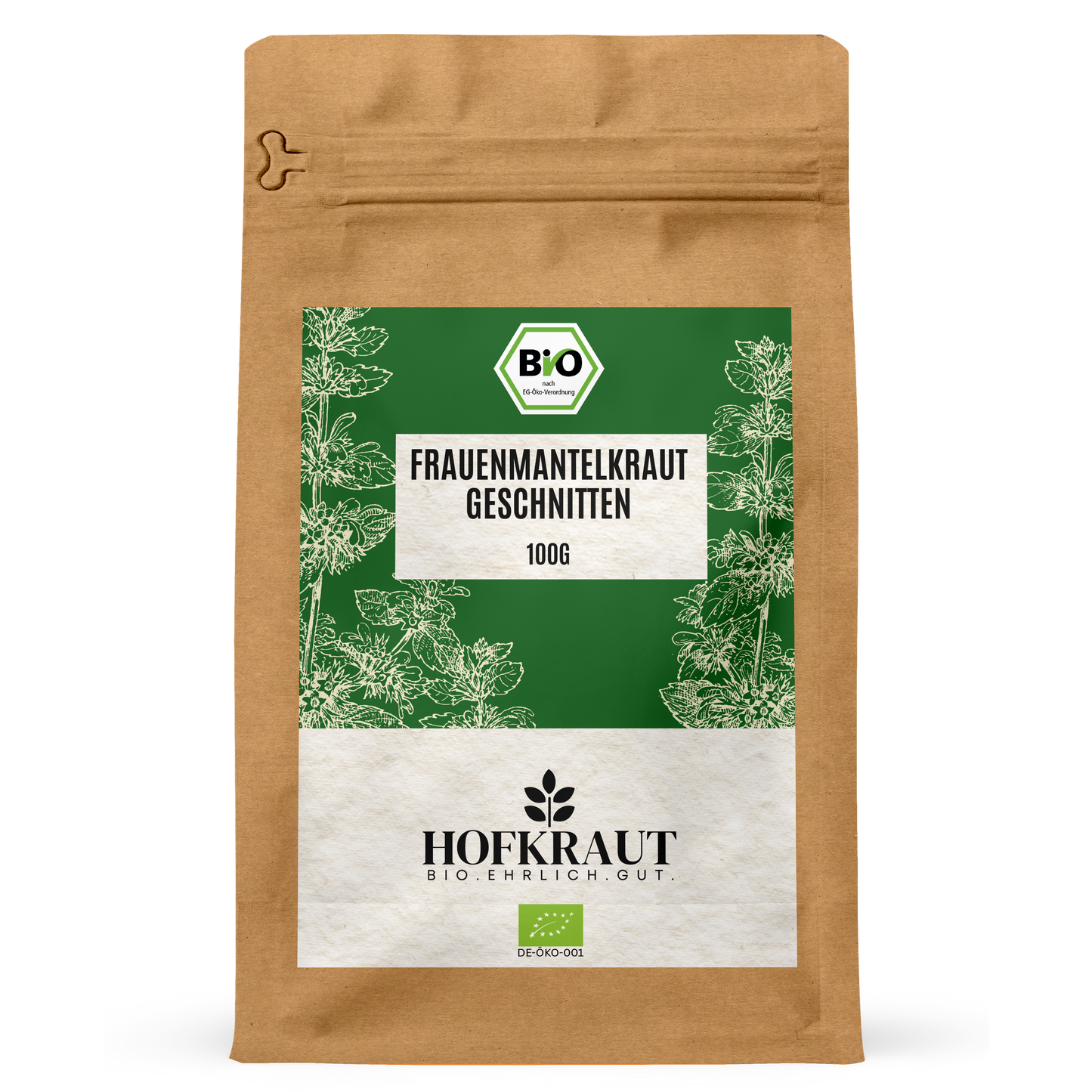 Hofkraut Bio Frauenmantelkraut geschnitten 100g in wiederverschließbarem Kraftbeutel