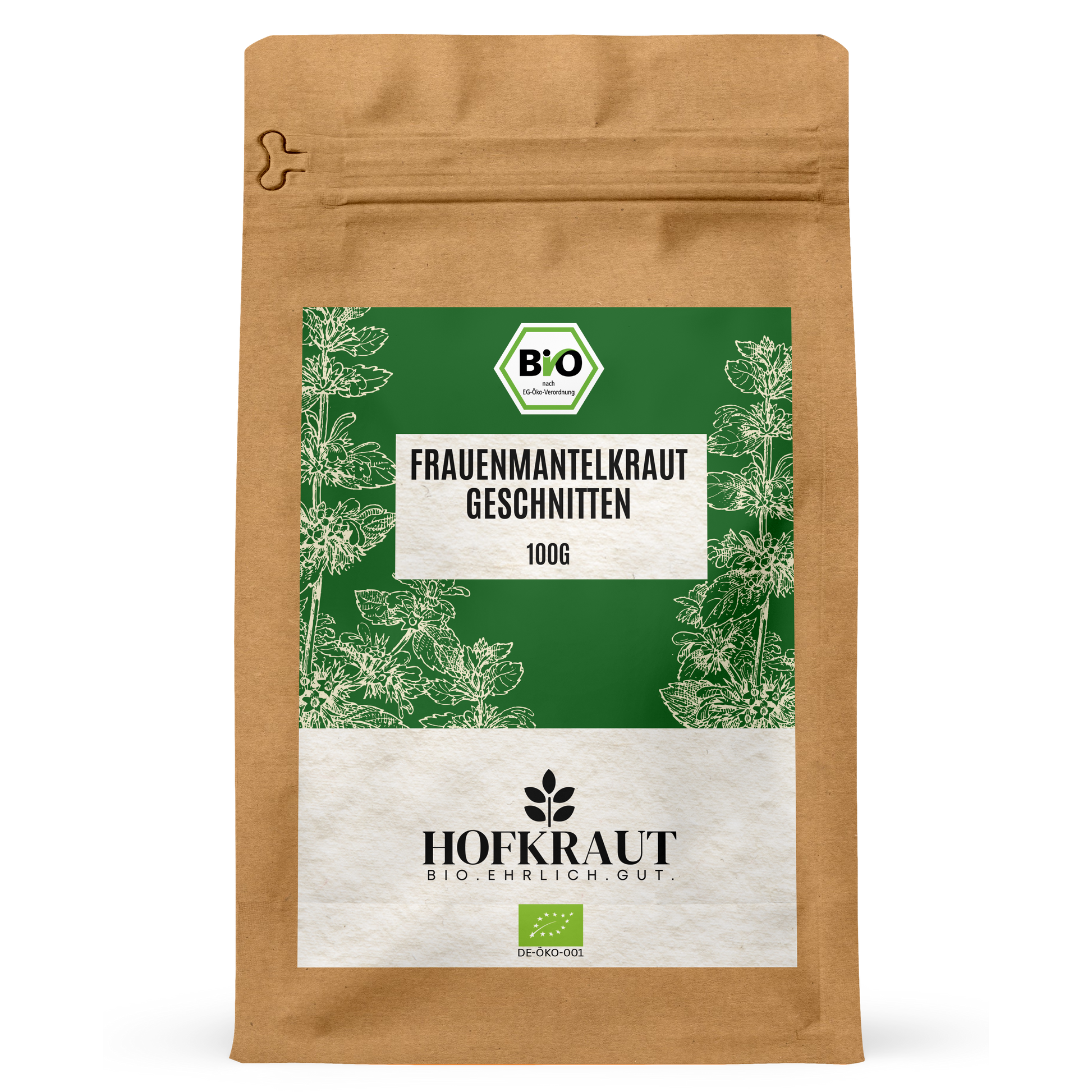 Hofkraut Bio Frauenmantelkraut geschnitten 100g in wiederverschließbarem Kraftbeutel