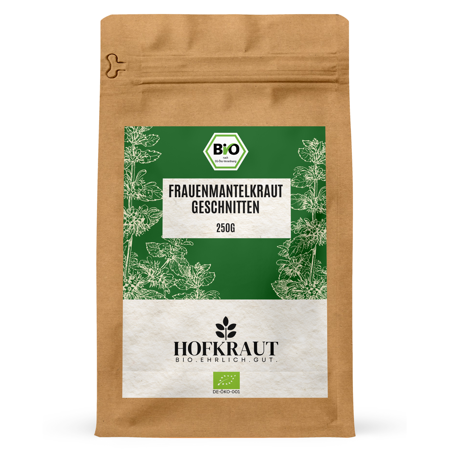 Hofkraut Bio Frauenmantelkraut geschnitten 250g in wiederverschließbarem Kraftbeutel