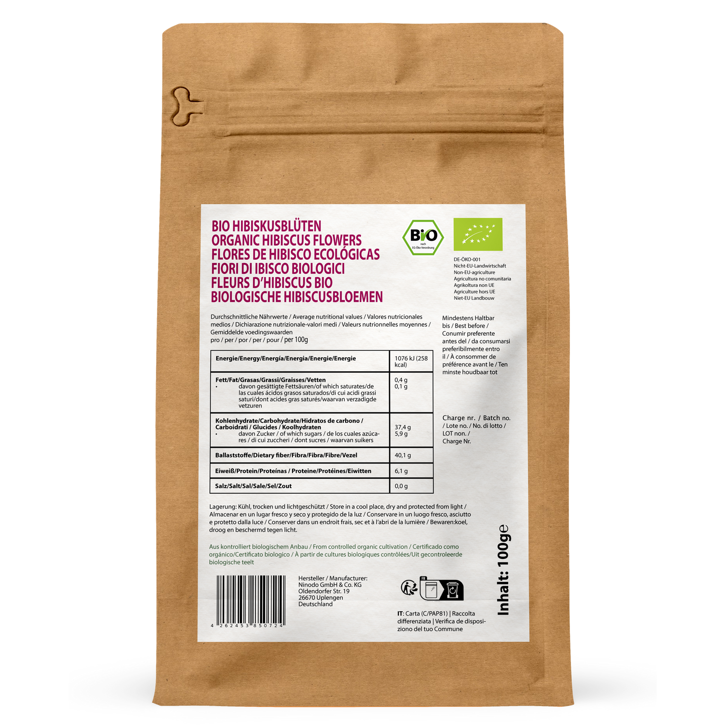 Bio Hibiskusblüten Ganz