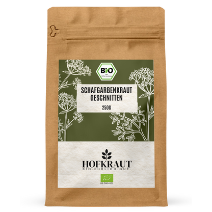 Hofkraut Bio Schafgarbenkraut geschnitten 250g in wiederverschließbarem Kraftbeutel