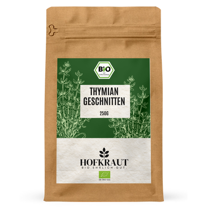 Hofkraut Bio Thymian geschnitten 250g in wiederverschließbarem Kraftbeutel