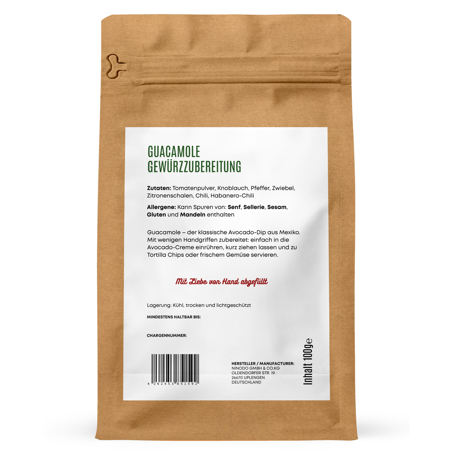 Guacamole Gewürzzubereitung