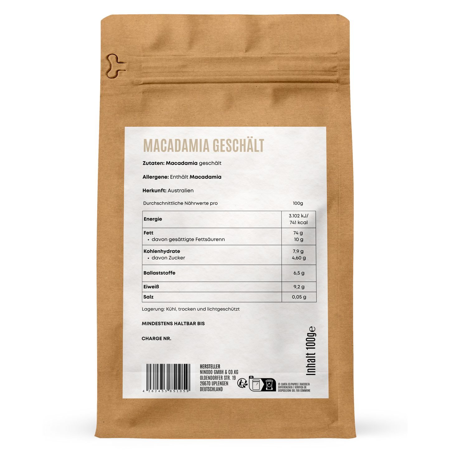 Macadamia geschält